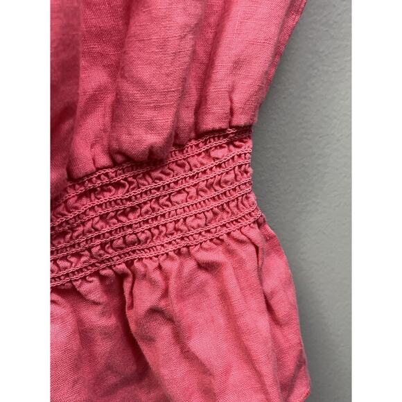 Nine West Dress Women’s Top Size Small Pink Smock Elastic Waist Pearl snap - Picture 8 of 8